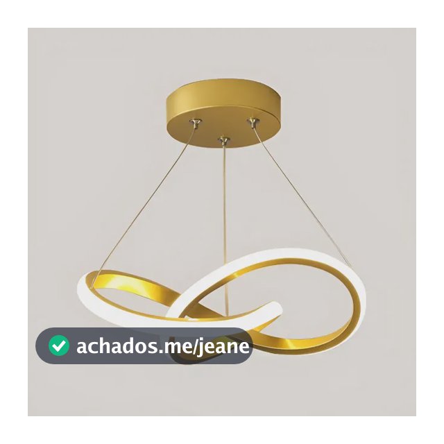 Lustre Pendente Moderna Led,luminaria Dourado Redondo Sala 127/220v Dourado