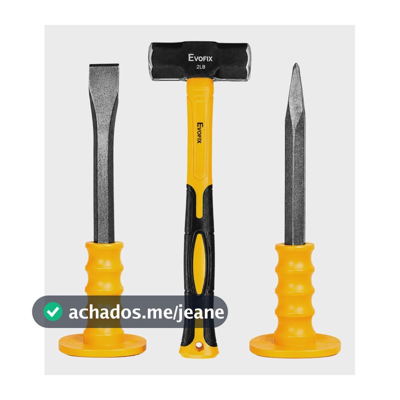 Kit Marreta Com Talhadeira E Ponteiro Ferramentas De Obras