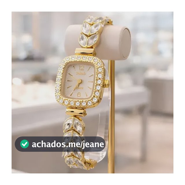 Relógio Feminino Pequeno De Pulso Cravejado + Caixa Presente Dourado