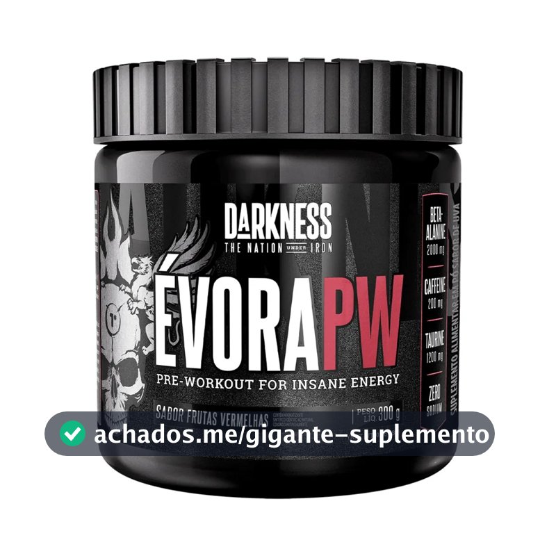 Suplemento em pó Darkness Pré Treino Alanina Évora PW sabor Frutas vermelhas x 300g
