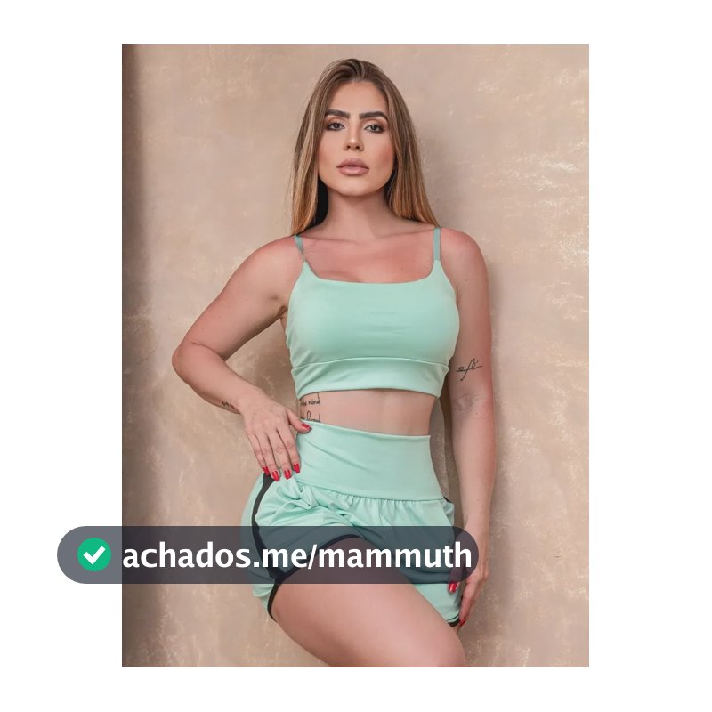 Conjunto Academia Feminino Top Bojo Short Cós Alto Bolsos Verde-claro G