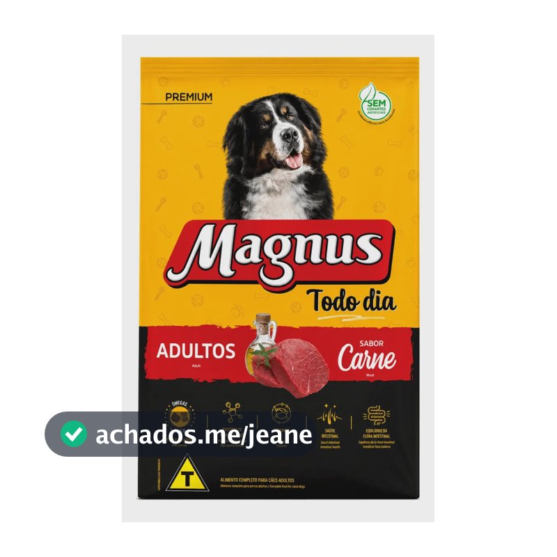 Ração Magnus Todo Dia cães adultos sabor carne saco 10.1kg