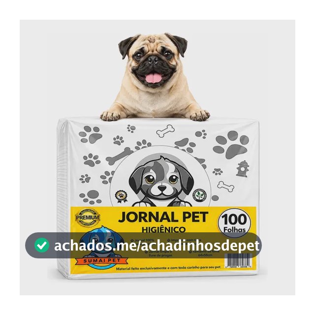 Jornal Pet 100 Folhas Grandes Papel Limpo Higienico Cachorro