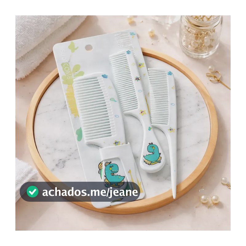 Kit Pente Infantil Penteado Cabelo Bebê Criança Colorido Cor Verde-claro