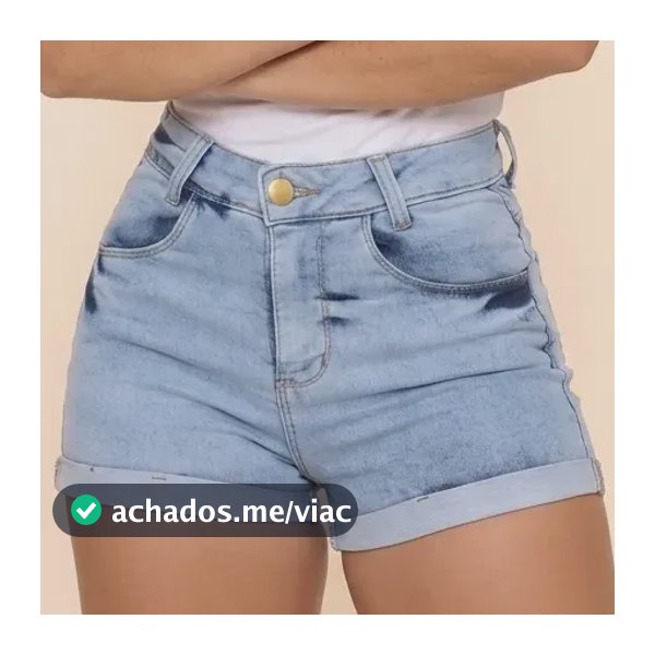 Short Jeans Feminino Cintura Alta C/ Lycra Hot Pant Stillger