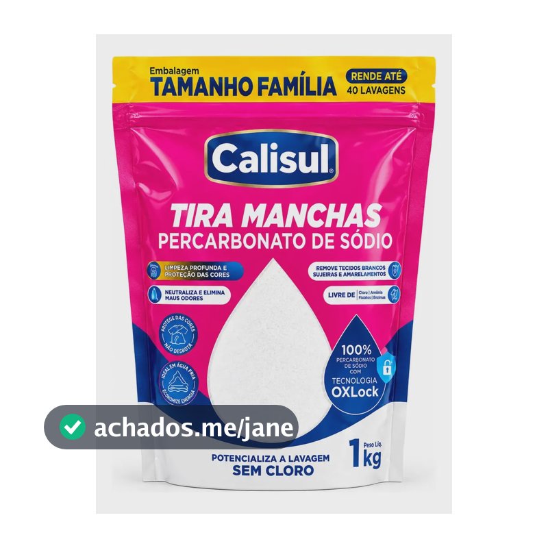 Tira Manchas para Roupas Calisul 1kg Percarbonato de Sódio