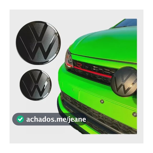 Emblema Frontal + Traseiro Black Piano + Fosco Volkswagen