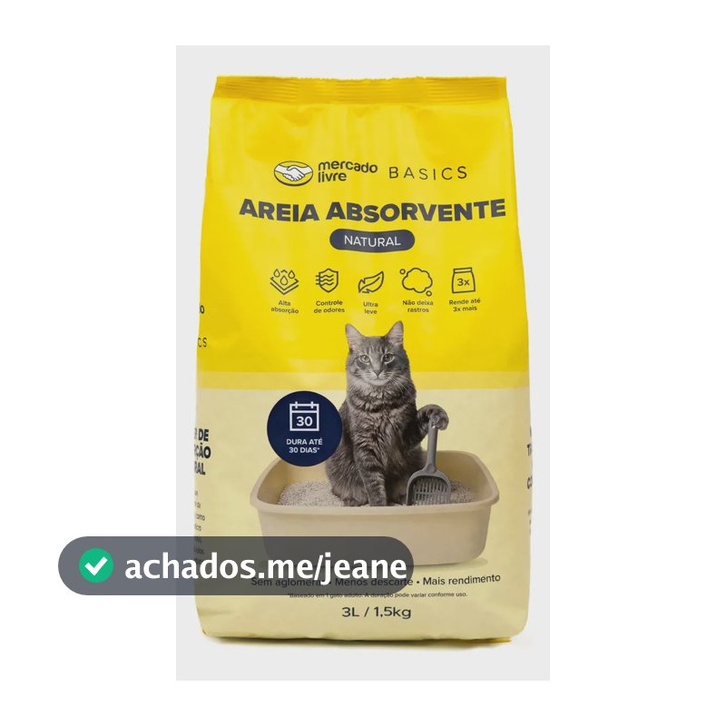 Areia Sanitária Gatos Neutra 1,5Kg Mercado Livre Basics