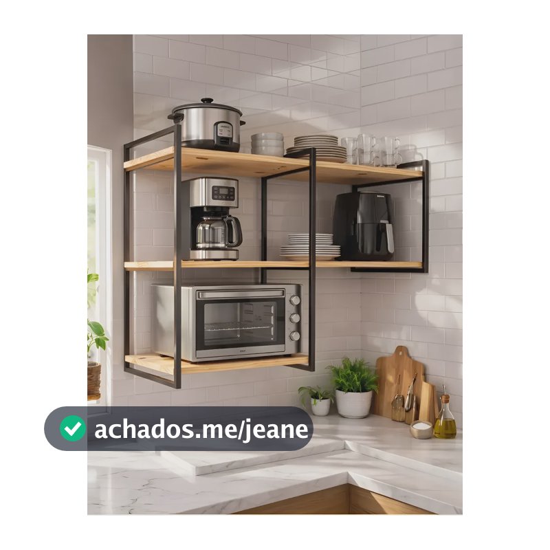 Prateleira Industrial 120cm Tripla Suporte Microondas Forno