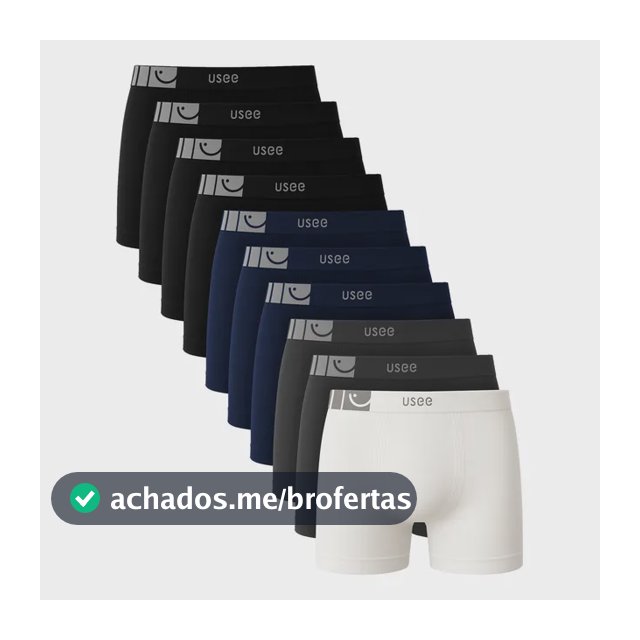Kit Com 10 Cuecas Boxer Microfibra Adulto Usee Brasil