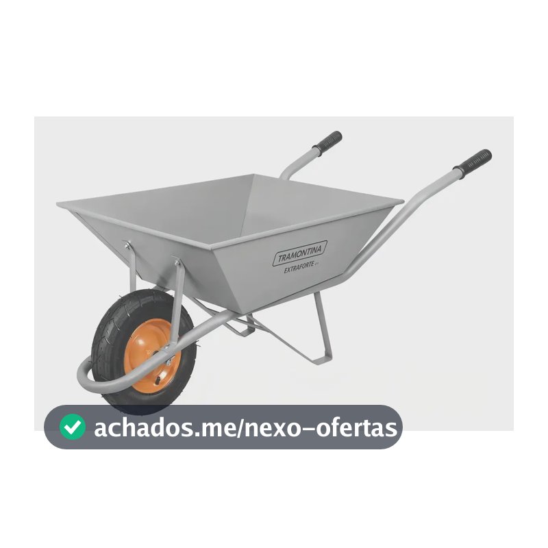 Carrinho De Mão Tramontina Extraforte 65l Obra Construção Cor Cinza