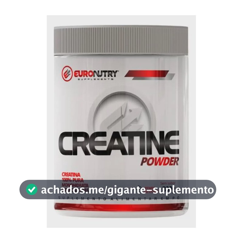 Creatina Monohidratada 100% Pura Euronutry 300g Suplemento em Pó Sem Sabor
