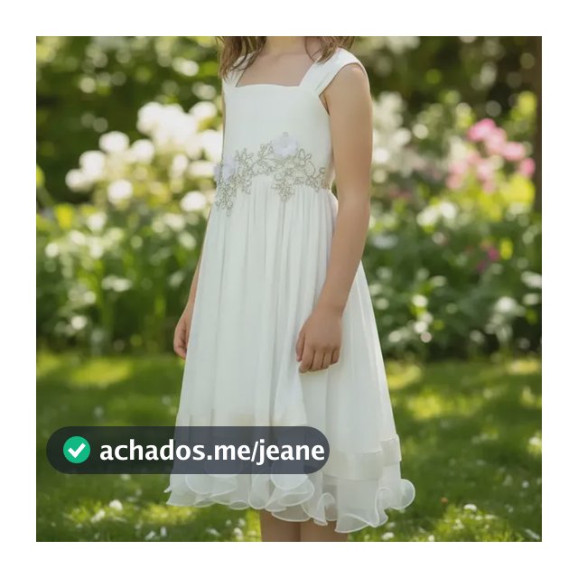 Vestido Festa Infantil De Tule Malha High Low Flores E Renda