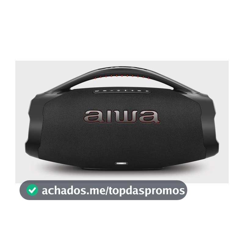 Caixa De Som Boombox Aiwa AWS-BBS-01-B 200w IP66 30hs De Bateria