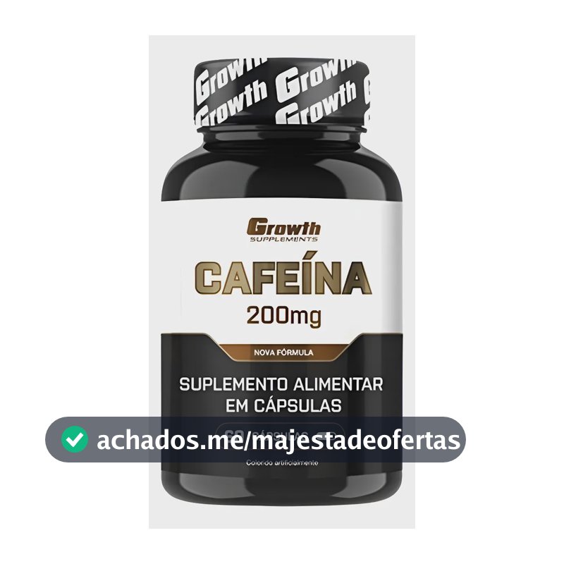 Cafeína 200mg (60 Caps) Termogênico Growth Supplements