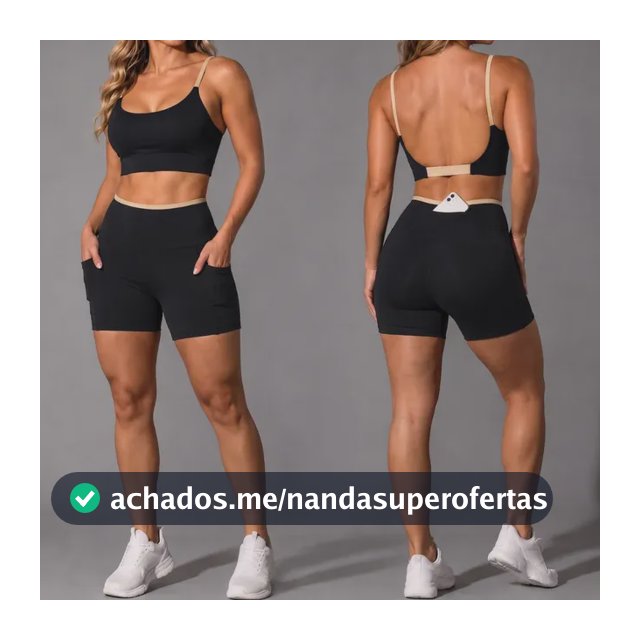 Conjunto Academia Fitness Top E Short Kit Zero Transparência Preto/areia Liso G 40/42