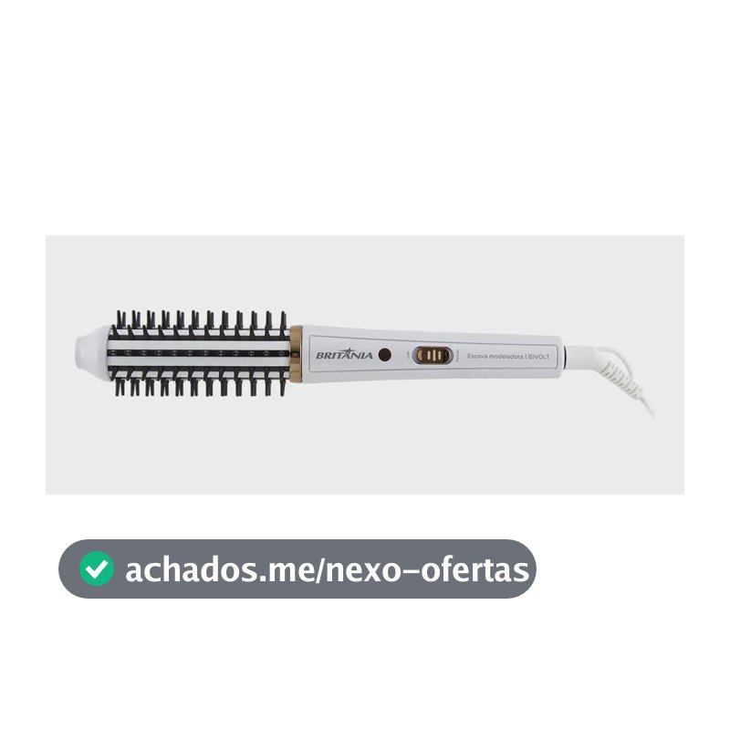 Escova Modeladora Britânia 2 em 1 Branca Antiaderente 60W BEC04 Bivolt