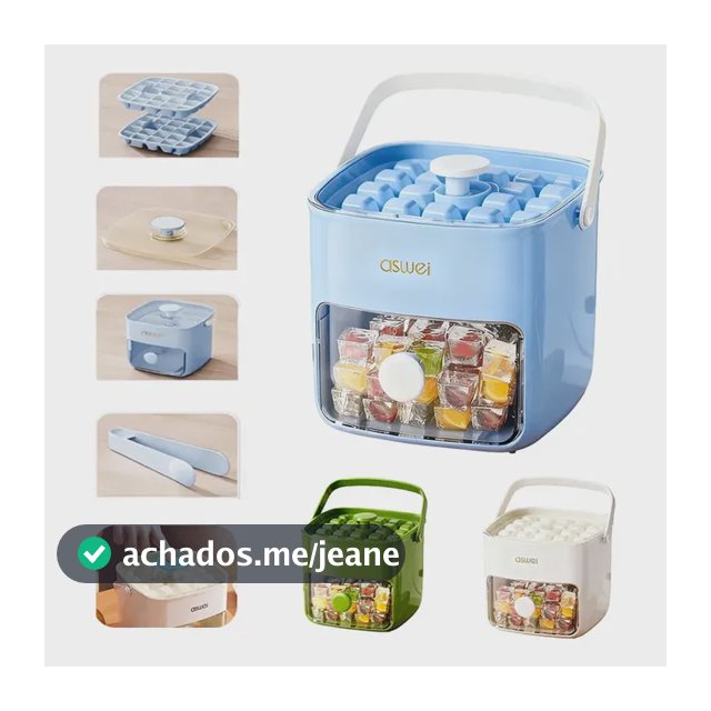 Forma Gelo Pressionável 48 Cubos Com Caixa E Tampa Anti-odor