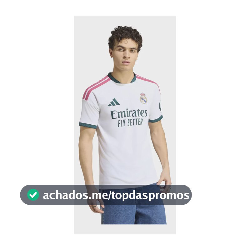 Camiseta I Masculina Real Madrid 26/27 adidas Branco Caveirão M Liso