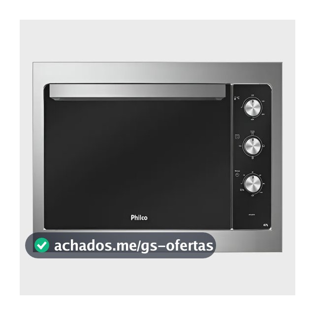Forno Elétrico De Embutir Philco Pfe47e Esmaltado Dupla Resi Cor Aço escovado