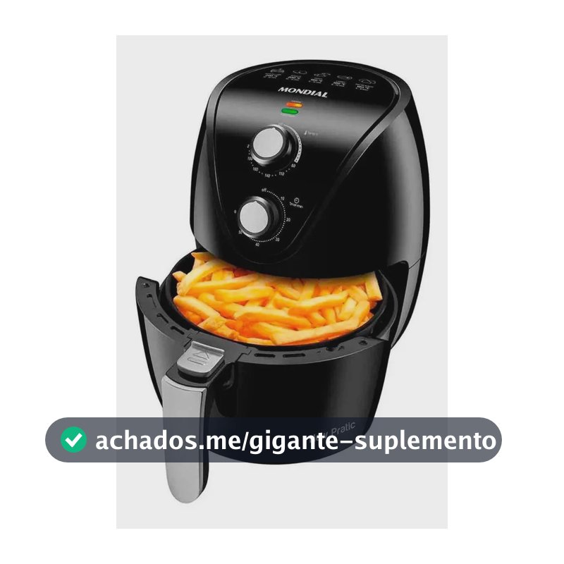 Air Fryer Fritadeira Eletrica Mondial +saude 1500w 3,5l Cor Preto
