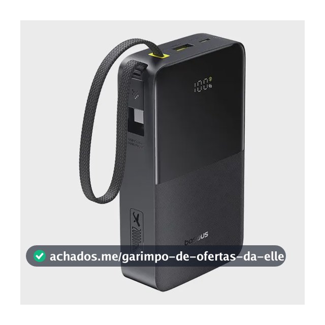 Power Bank Baseus Turbo Bipow2 Pro 20000mah 22.5w Cor Preto