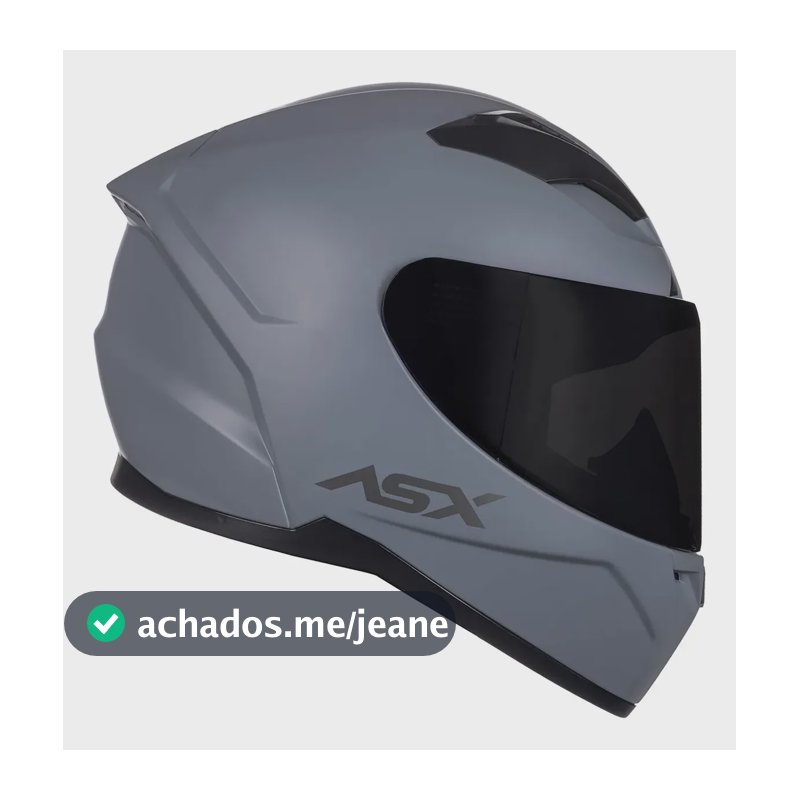 Capacete Moto Asx City Solid Cinza Fosco Grafite