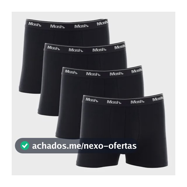 Kit 4 Cuecas Boxer Box Mash Algodão Cotton Original