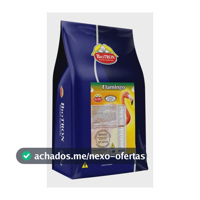Biotron Ração Flamingo 20kg Alimento Comida Ração Extrusada