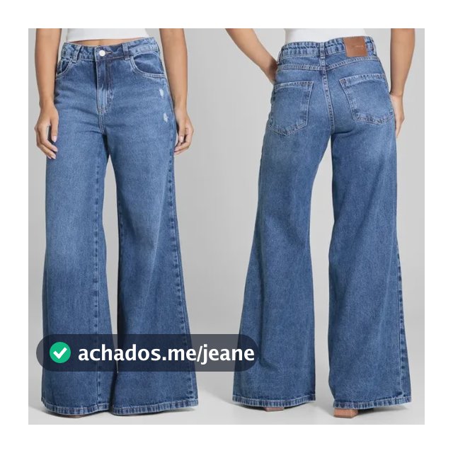Jeans Sawary Feminino Calca Super Wide Leg_283594 Índigo Liso 44