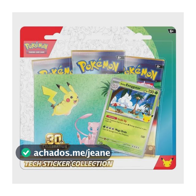 Pokémon Coleção 30 Anos Tech Sticker Exeggutor Em Inglês Pokémon Estampas Ilustradas Inglês