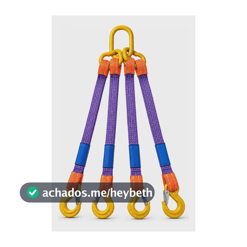 Cinta Elevação Carga 4 Pernas 2,1 Ton 1m 30mm Grab Leg 4:1 Lilás