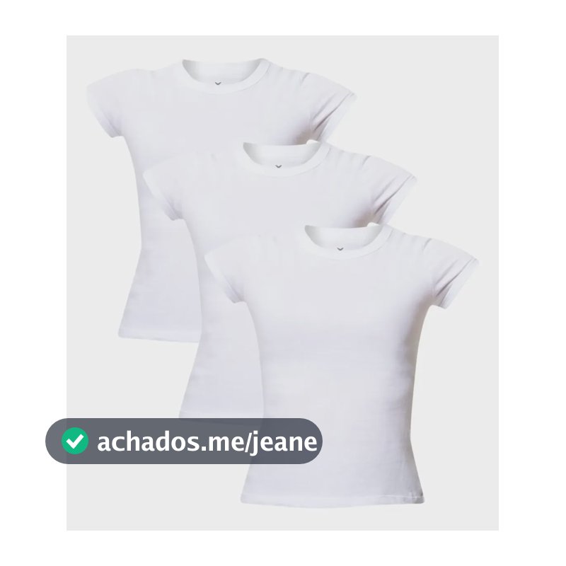 Kit Com 3 Camisetas Femi 4fv41aen Básicas Em Algodão Hering Branco Liso M