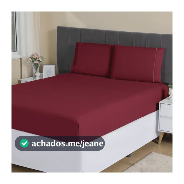 Jogo Lençol Casal 3pç 400 Fios Hipercal Conforto Macio Cor Bordô Desenho do tecido Liso