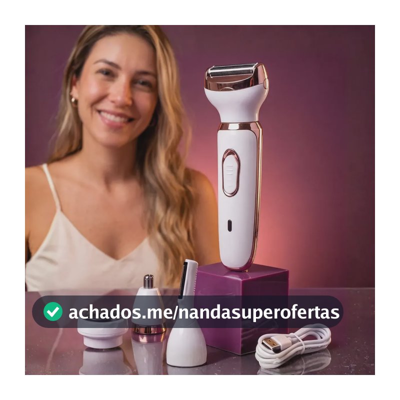 Maquina Depilador Eletrico Feminino 4 Em 1  Aparador Intimo Depilador 4 Em 1 A Bateria | Bivolt