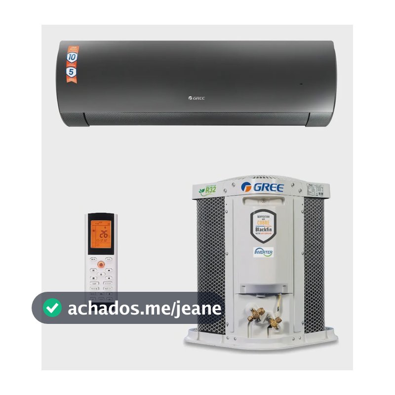 Ar Condicionado Gree G-Diamond Inverter Wi-Fi 9 BTU Frio Quente Preto