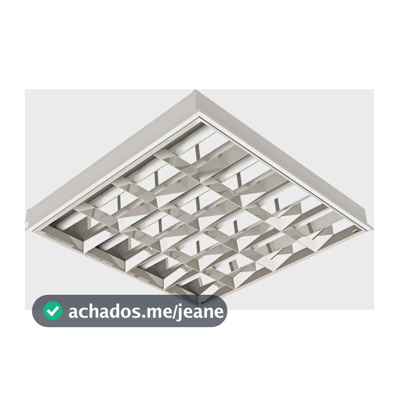 Luminaria Calha Comercial Ecp Embutir 62x62 Aletada Quadrado 110v/220v (bivolt) Branco