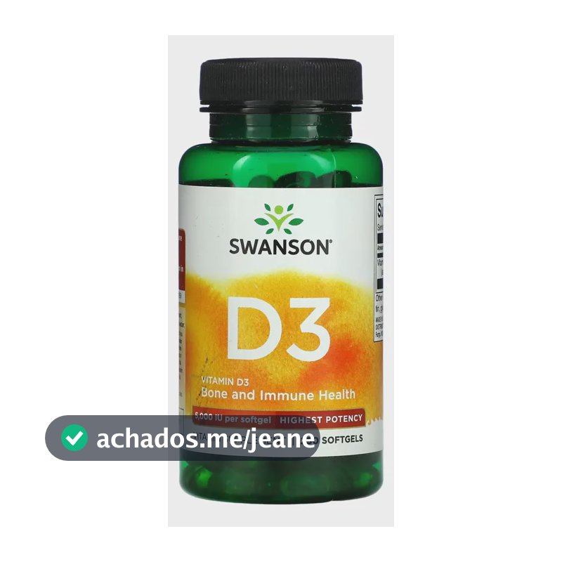 Suplemento Vitamina D3 5000 Ui Swanson 250 Softgels Sabor N/a