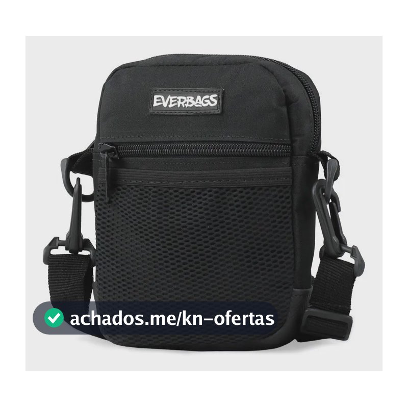 Shoulder Bag Preta Redinha Everbags Tira Colo Necessaire Cor Preto