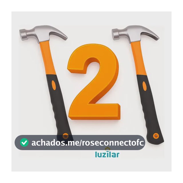 Martelo De Unha Kit C/ 2 Martelos Profissional Cabo Fibra 27cm Emborrachado Martelo De Unha Resistente Luzilar 2 Unidades