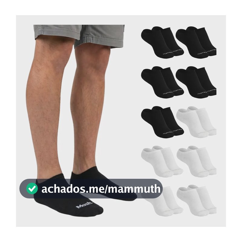 Kit 10 Pares Meia Invisível Soquete Algodão Confortável Mash 5 Brancas - 5 Pretas Meia Invisível Meia Cano Curto Meia Masculina Meia Feminina G ( 39 A 44 ) Meia Masculina Meia Feminina Meia Algodão