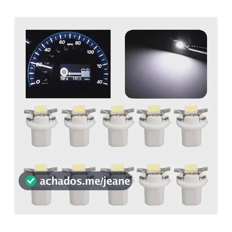 10 Lampadas Led T5 24v 12v Tacografo Painel Caminhão Onibus