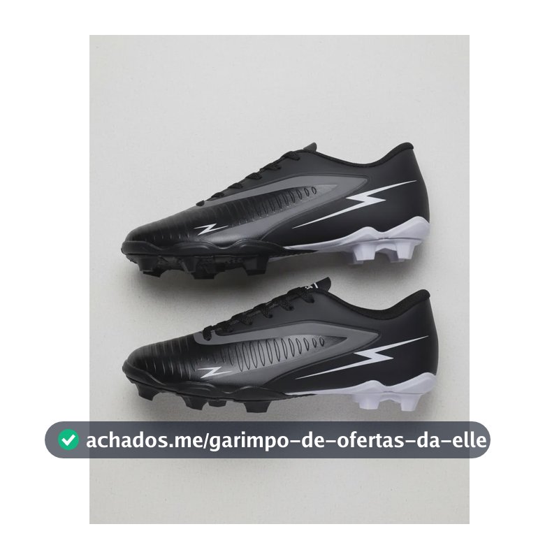 Chuteira Campo Striker Nova Adulto Trava Original Uzze Preto 42 Br