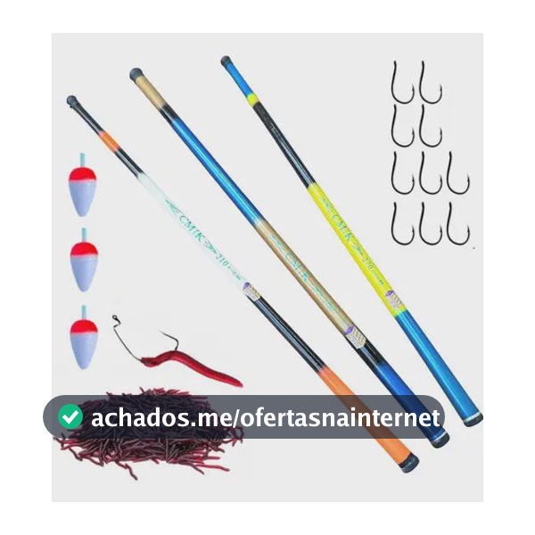 Kit 3 Varas de Pesca Telescópicas CMiK 2,10m 2,70m 3,00m Fibra Vidro