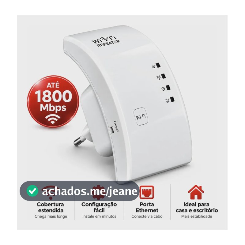 Repetidor Sinal Wifi 1800mbps Amplificador Sem Fio Turbo