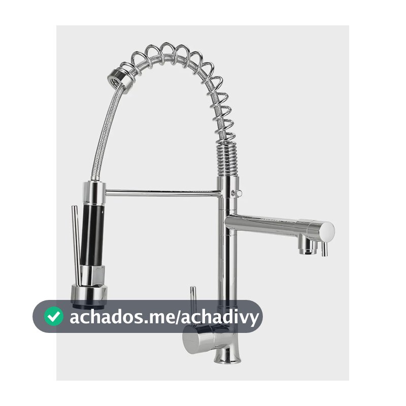 Torneira para cozinha gourmet misturador monocomando munim Pingoo.casa prata