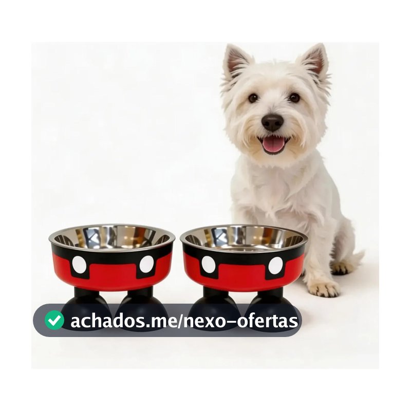 Kit 2 Comedouro Alto Elevado Mick P/ Caes E Gatos 350ml