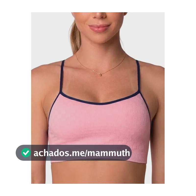 Top Selene Com Bojo Removível Fitness Sem Costura Alça Fina Rosa Liso G - 42 A 44