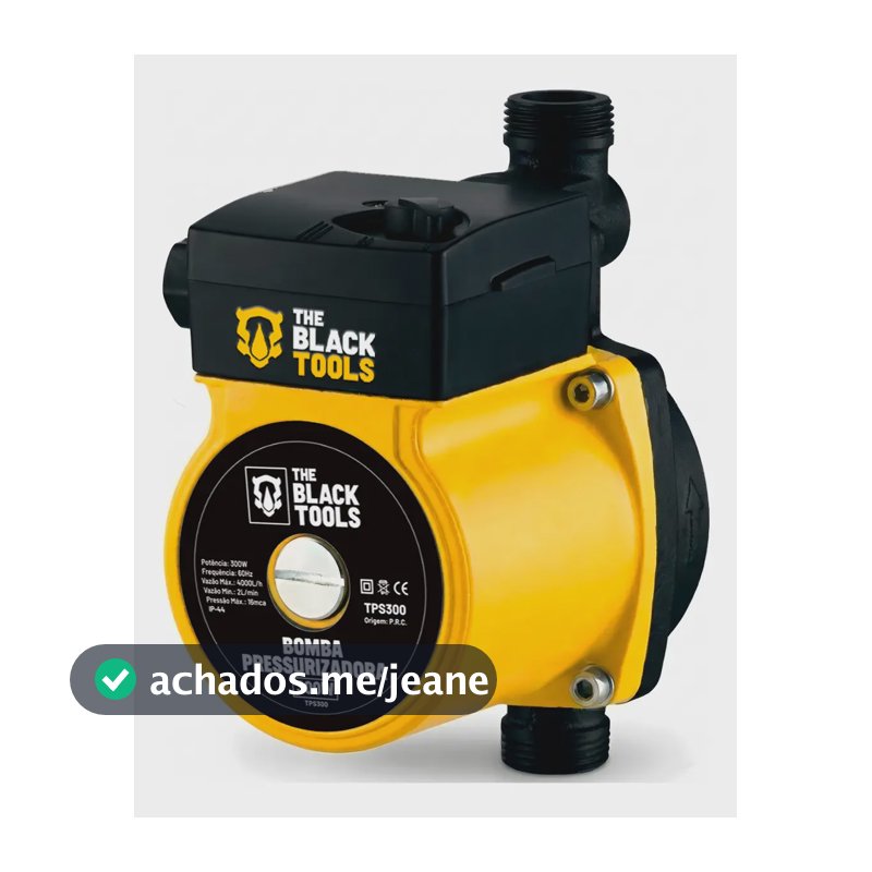 Bomba Pressurizadora De Água 120w Para Aumentar Pressão Da Água Processador 1600l/h Tps120 The Black Tools