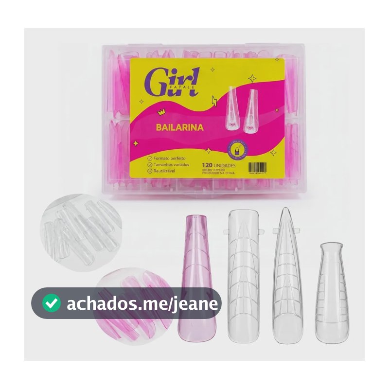Molde F1 120 Peças Para Alongamento De Unhas Girl Fatale Stiletto